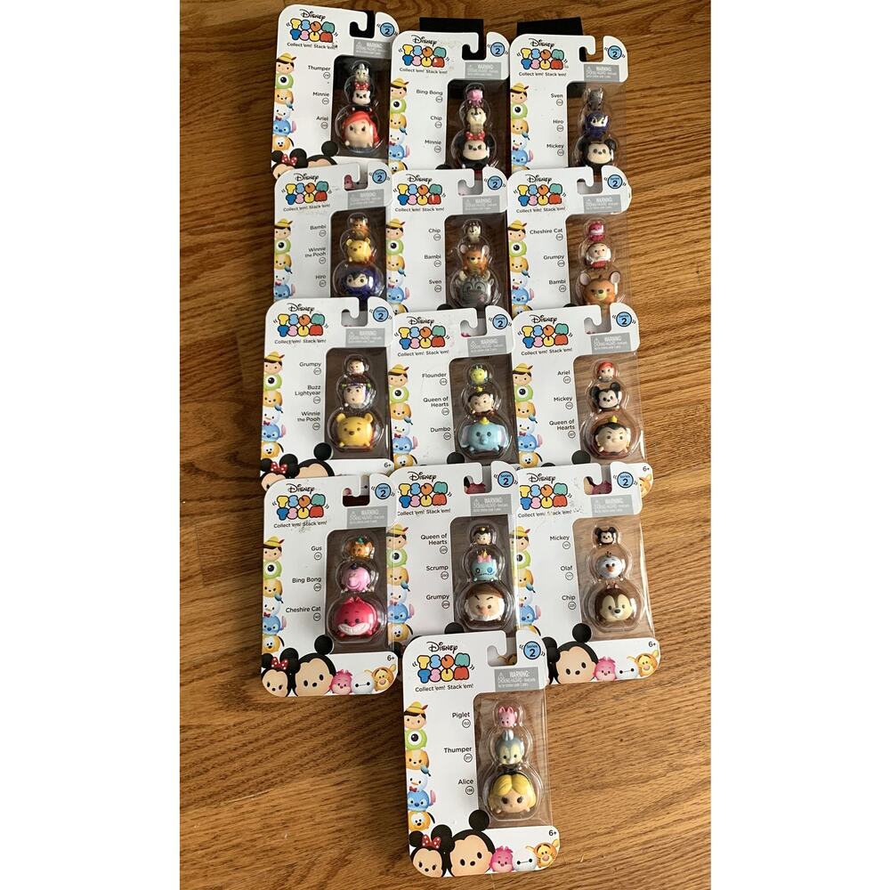 Lot of 13 Disney Tsum Tsum 3 Packs Series 2 Mickey, Minnie, Ariel, Dumbo + MORE
